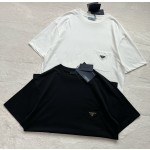 Prada 2023 new official website latest triangle logo pocket short-sleeved T-shirt