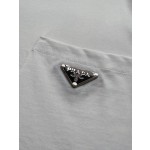 Prada 2023 new official website latest triangle logo pocket short-sleeved T-shirt