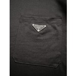 Prada 2023 new official website latest triangle logo pocket short-sleeved T-shirt