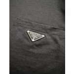 Prada 2023 new official website latest triangle logo pocket short-sleeved T-shirt