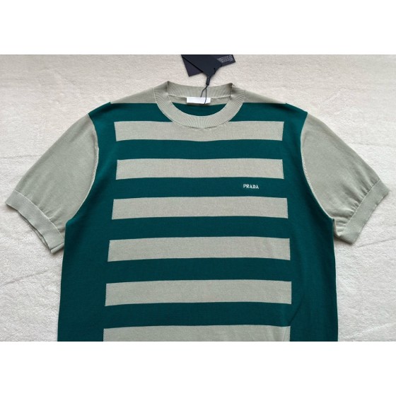 Prada cotton and silk-blend jersey T-shirt