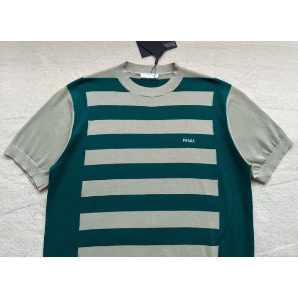 Prada cotton and silk-blend jersey T-shirt