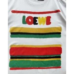 Loewe Color Stripe Print Round Neck Short Sleeves