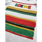 Loewe Color Stripe Print Round Neck Short Sleeves
