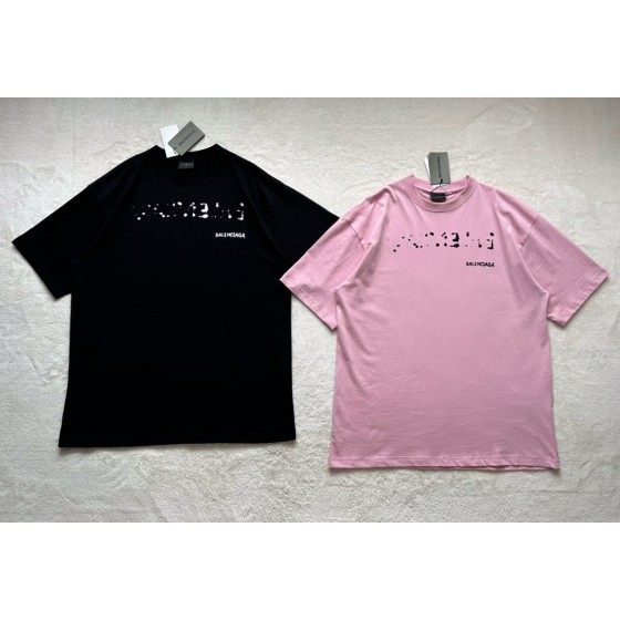 Balenciaga Chest and Back Shadow Print Crewneck Short Sleeves