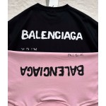 Balenciaga Chest and Back Shadow Print Crewneck Short Sleeves