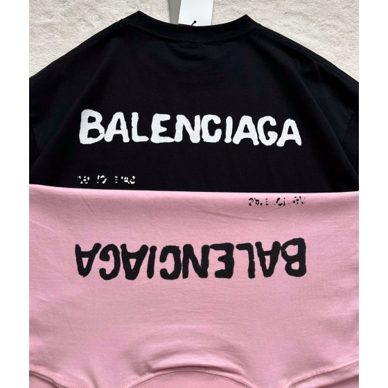 Balenciaga Chest and Back Shadow Print Crewneck Short Sleeves