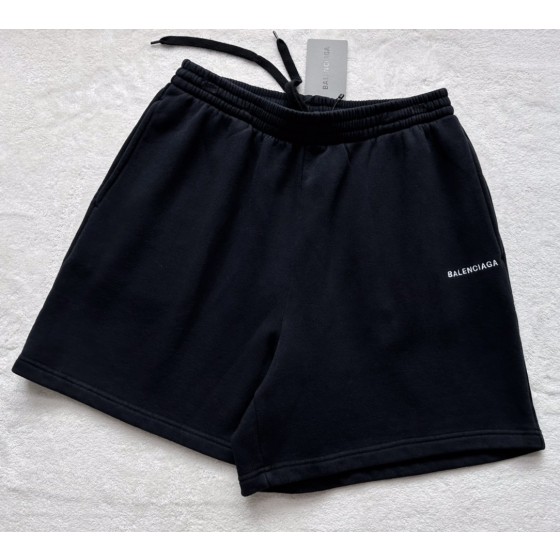 Balenciaga Small Letter Embroidered Sport Versatile Black Shorts