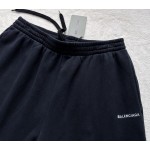 Balenciaga Small Letter Embroidered Sport Versatile Black Shorts
