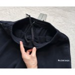 Balenciaga Small Letter Embroidered Sport Versatile Black Shorts