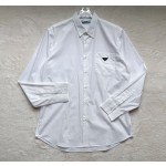Prada latest white cotton poplin lapel shirt