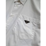Prada latest white cotton poplin lapel shirt