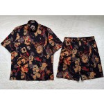 Dior abstract rose oil painting ink shorts