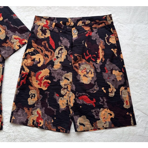 Dior abstract rose oil painting ink shorts