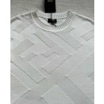 Fendi show FF large jacquard tassel knitted T-shirt