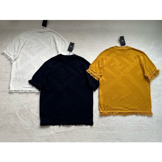Fendi show FF large jacquard tassel knitted T-shirt