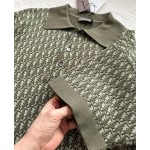 Dior's latest army green knitted jacquard Polo with absolute texture