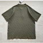 Dior's latest army green knitted jacquard Polo with absolute texture