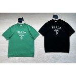 Prada wool and cashmere jersey-blend crewneck T-shirt