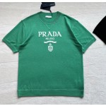 Prada wool and cashmere jersey-blend crewneck T-shirt