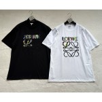 LOEWe...New Symphony Color Printing Embroidery Round Neck Short Sleeves