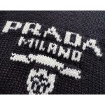 Prada spring and summer latest woolen knitted zipper sweater cardigan jacket