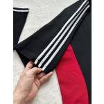 Balenciaga's new red and blue stitching sports three bars embroidery T-shirt