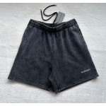 Balenciaga heavy industry wash ink black ➕ white embroidery sports shorts