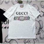 Gucci's latest iconic GG horizontal stripe colorful phantom rabbit current letter T-shirt