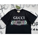 Gucci's latest iconic GG horizontal stripe colorful phantom rabbit current letter T-shirt