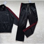 Celine 23 spring and summer new red and black color ribbon sports suit trousers