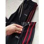 Celine 23 spring and summer new red and black color ribbon sports suit trousers