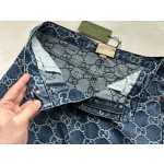 Gucci heavy industry wash water GG barrage jacquard denim trousers