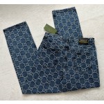 Gucci heavy industry wash water GG barrage jacquard denim trousers