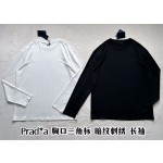 Prada new dark pattern triangle logo embroidery long sleeves