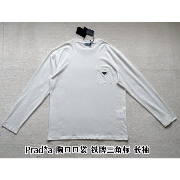 Prada New Triangle Pocket Long Sleeve T-Shirt