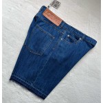 Loewe leather denim shorts