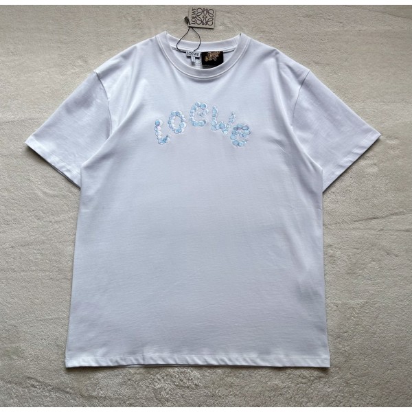 Loewe Bubble Gradient Embroidered Print Round Neck Short Sleeves