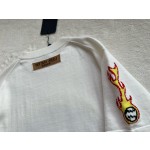 Louis Vuitton Flame Wool Contrast Color Short Sleeves