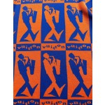 Louis Vuitton blue orange contrast color jazz wool knitted short-sleeved T