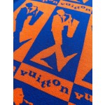 Louis Vuitton blue orange contrast color jazz wool knitted short-sleeved T
