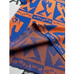 Louis Vuitton blue orange contrast color jazz wool knitted short-sleeved T