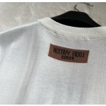Louis Vuitton Contrasting Color Aircraft Jacquard Round Neck Knit Short Sleeves