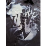 Louis Vuitton's latest season jazz music pattern short-sleeved casual shirt