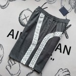 Louis Vuitton universal gray shorts with leather webbing