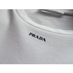 Prada Small Letters Print Round Neck Short Sleeves