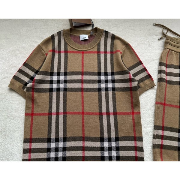 Burberry spring and summer latest classic check sheep wool blend sweater suit top
