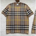 Burberry spring and summer latest classic check sheep wool blend sweater suit top