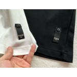 Fendi New Big Embroidered Slogan Short Sleeves