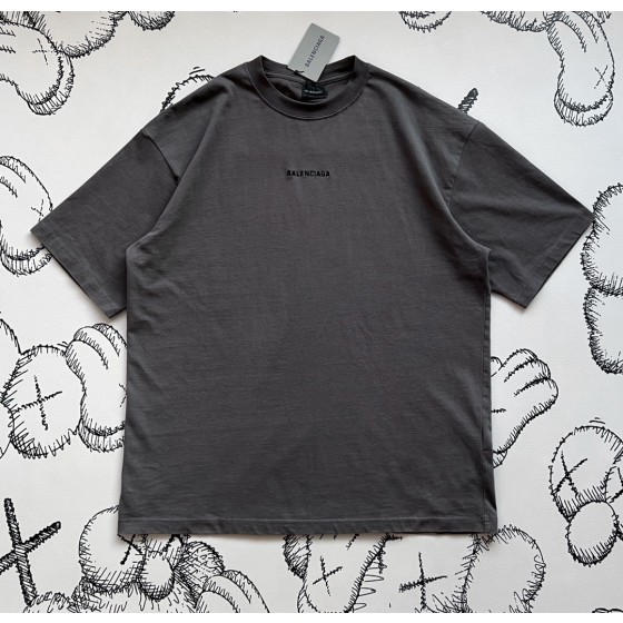 Balenciaga Chest Small Letters➕Back Large Letters Embroidered Round Neck Short Sleeves